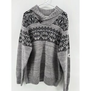 Weatherproof Vintage Men's Fisherman's Sweater Shawl Collar Gray Navy XXL